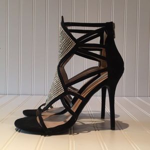 BRAND NEW ZiGI Soho Black Crystal Studded Heels 8